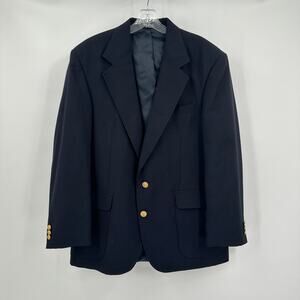 David Taylor Mens Blazer 40 Nautical Gold Crest Button‎ Preppy Navy Blue Yacht